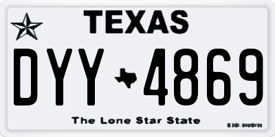 TX license plate DYY4869