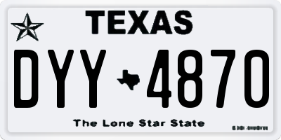 TX license plate DYY4870