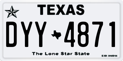 TX license plate DYY4871