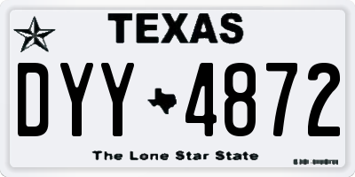 TX license plate DYY4872
