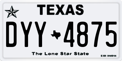 TX license plate DYY4875