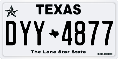 TX license plate DYY4877