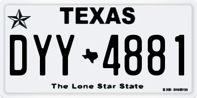 TX license plate DYY4881