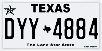 TX license plate DYY4884