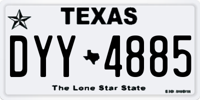 TX license plate DYY4885