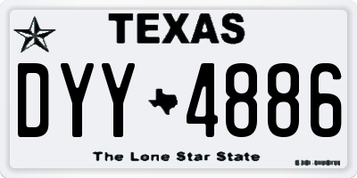 TX license plate DYY4886