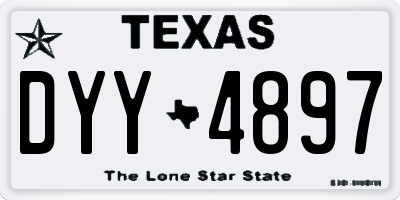 TX license plate DYY4897