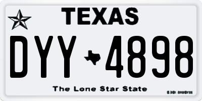 TX license plate DYY4898
