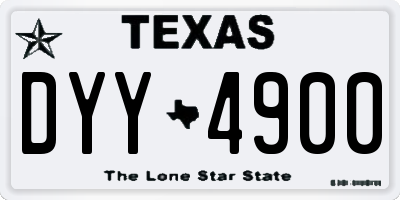 TX license plate DYY4900