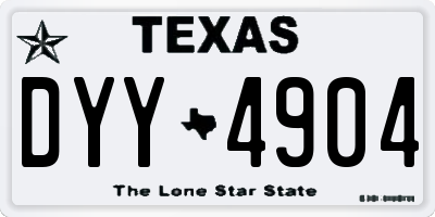 TX license plate DYY4904