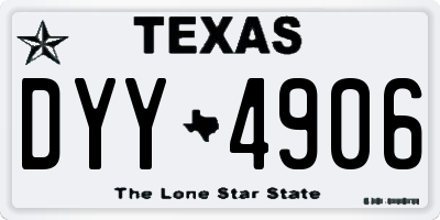 TX license plate DYY4906