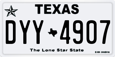 TX license plate DYY4907