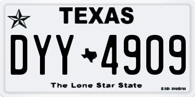 TX license plate DYY4909
