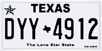 TX license plate DYY4912