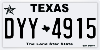TX license plate DYY4915