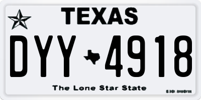 TX license plate DYY4918