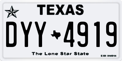 TX license plate DYY4919