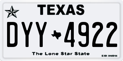 TX license plate DYY4922