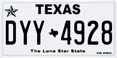 TX license plate DYY4928
