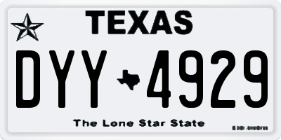 TX license plate DYY4929