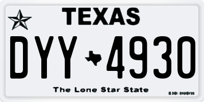 TX license plate DYY4930