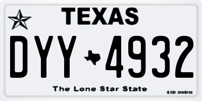 TX license plate DYY4932