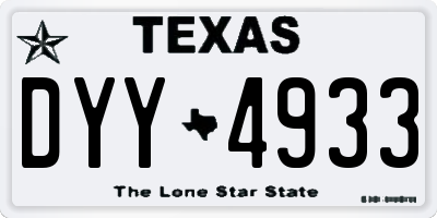 TX license plate DYY4933