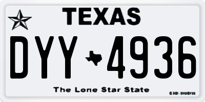TX license plate DYY4936