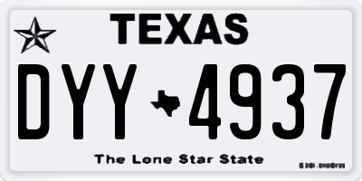 TX license plate DYY4937