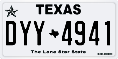 TX license plate DYY4941