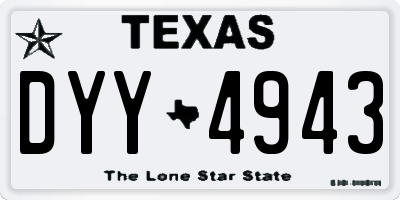 TX license plate DYY4943