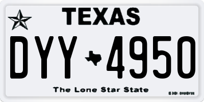 TX license plate DYY4950