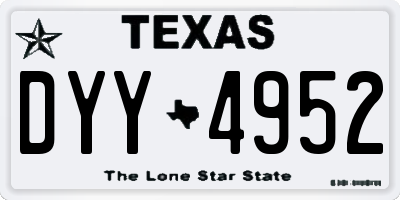 TX license plate DYY4952