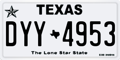 TX license plate DYY4953