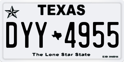 TX license plate DYY4955