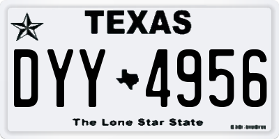 TX license plate DYY4956