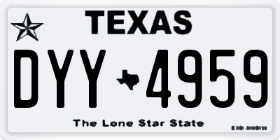 TX license plate DYY4959