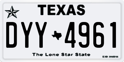 TX license plate DYY4961