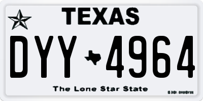 TX license plate DYY4964