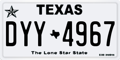 TX license plate DYY4967