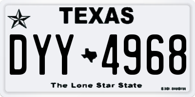 TX license plate DYY4968