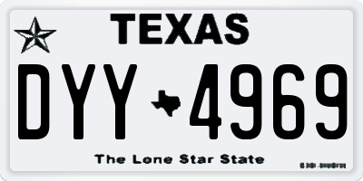 TX license plate DYY4969