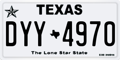 TX license plate DYY4970