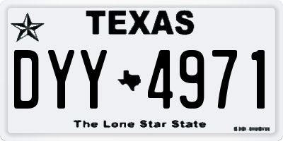 TX license plate DYY4971