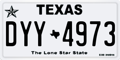 TX license plate DYY4973