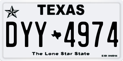 TX license plate DYY4974
