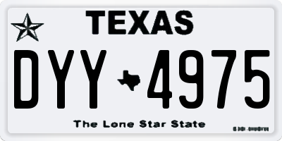 TX license plate DYY4975