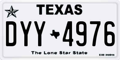 TX license plate DYY4976