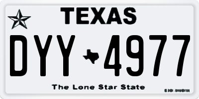 TX license plate DYY4977