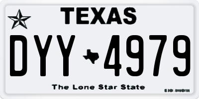 TX license plate DYY4979